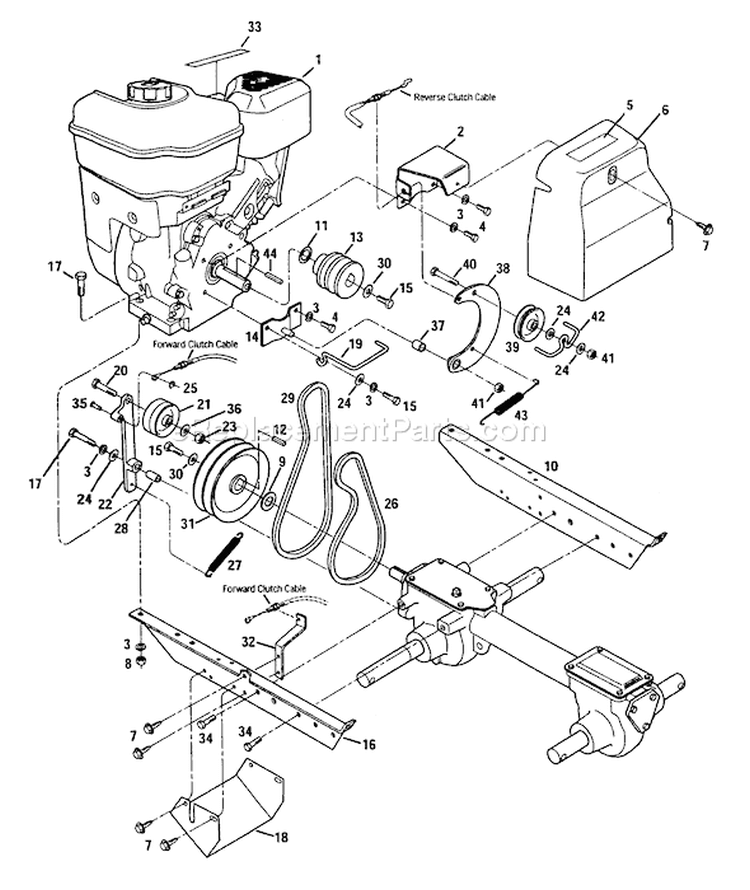 Page D Diagram and Parts List for 21A-520-081  Troy-Bilt Tiller