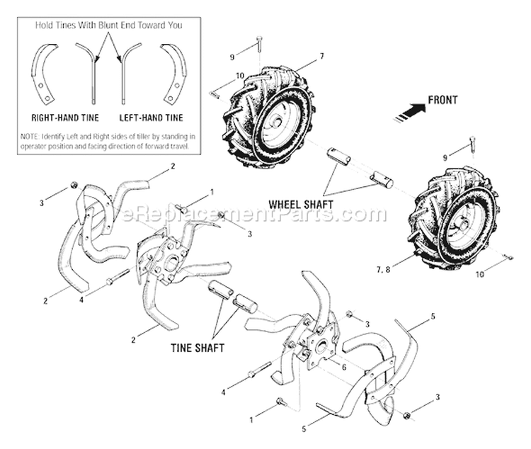 Page F Diagram and Parts List for 21A-634A766  Troy-Bilt Tiller
