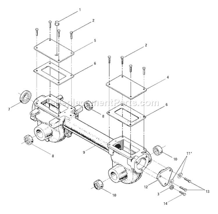 Page H Diagram and Parts List for 21A-634A766  Troy-Bilt Tiller