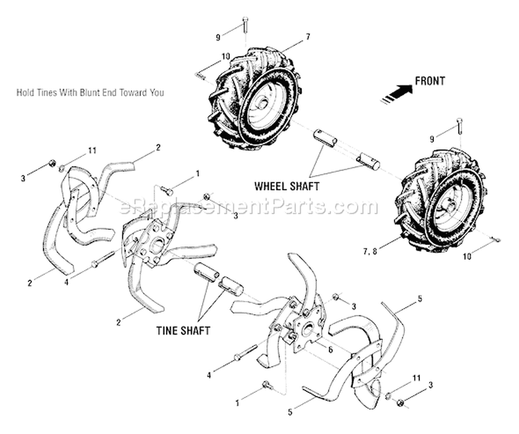 Page F Diagram and Parts List for 21A-634B063 2003 Troy-Bilt Tiller