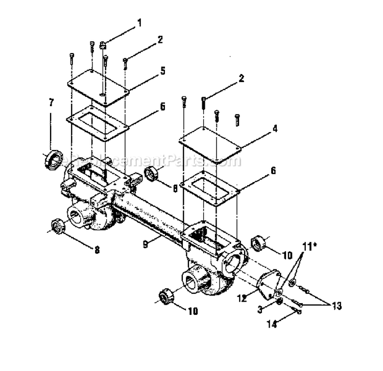 Transmission Cover Diagram and Parts List for 21A-640C711  Troy-Bilt Tiller