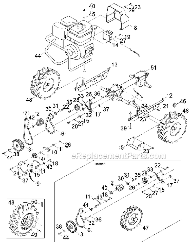 Page A Diagram and Parts List for 21A-643C266 2007 Troy-Bilt Tiller