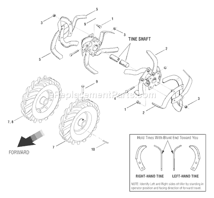 Page F Diagram and Parts List for 21A-644A766 2005 Troy-Bilt Tiller