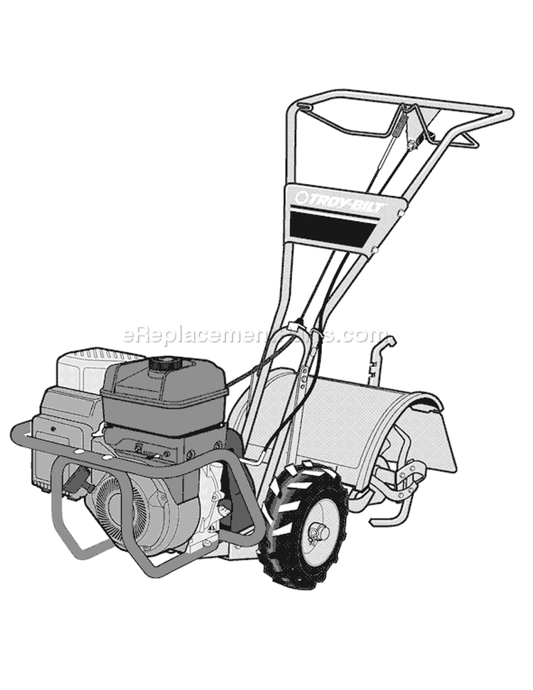 Page E Diagram and Parts List for 21A-64M1066 2008 Troy-Bilt Tiller