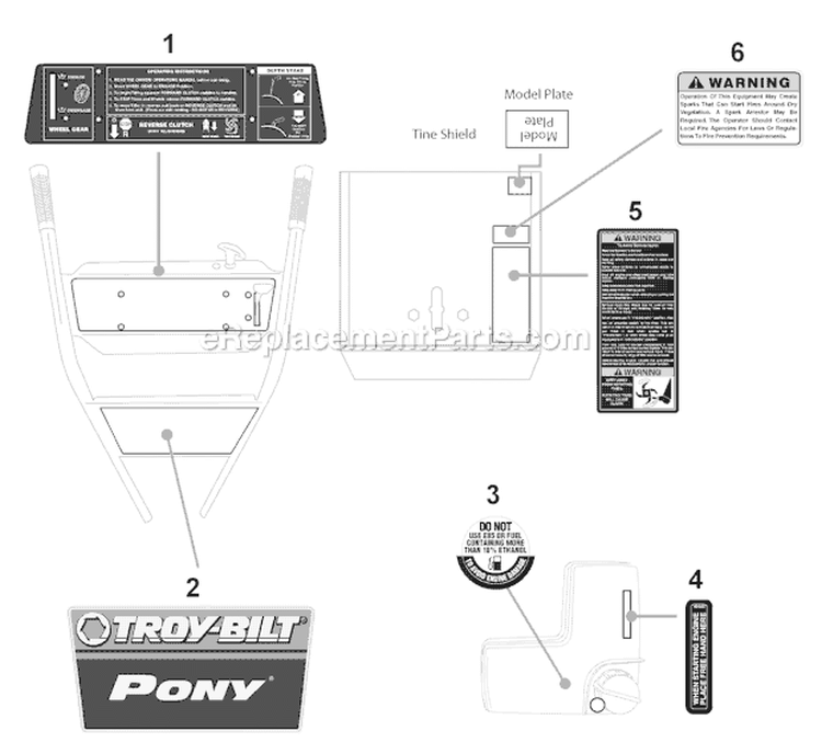 Page D Diagram and Parts List for 21A-662F066 2010 Troy-Bilt Tiller
