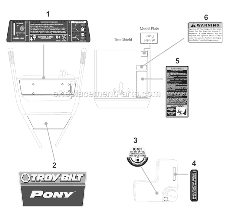 Page D Diagram and Parts List for 21A-662G266 2010 Troy-Bilt Tiller