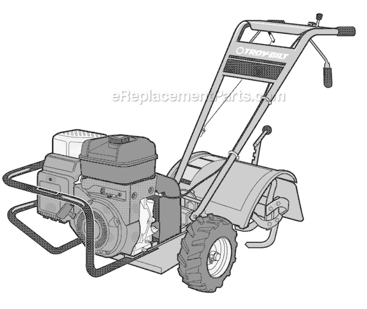Page E Diagram and Parts List for 21A-662G266 2010 Troy-Bilt Tiller