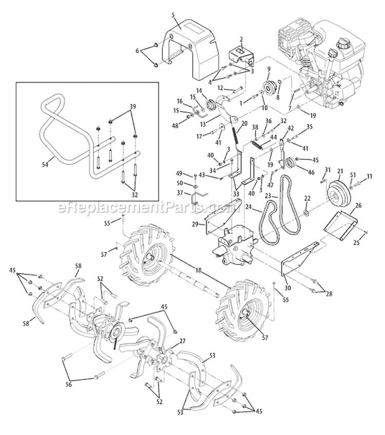Page C Diagram and Parts List for 21A-662G766 2011 Troy-Bilt Tiller