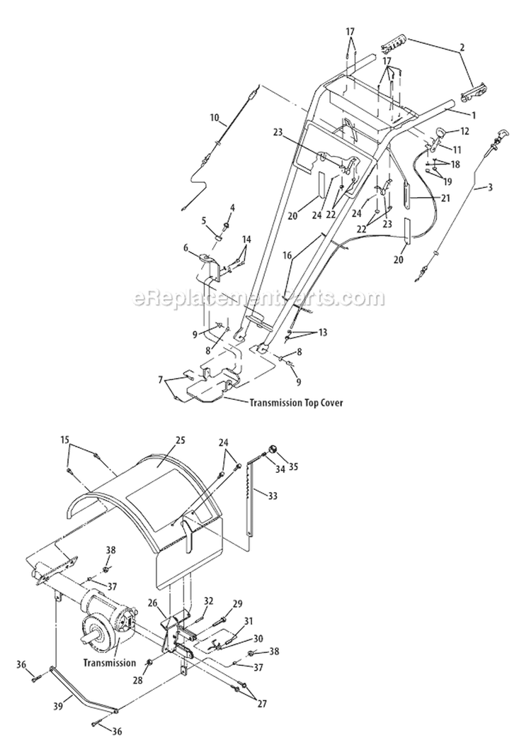 Page B Diagram and Parts List for 21A-665B766 2009 Troy-Bilt Tiller