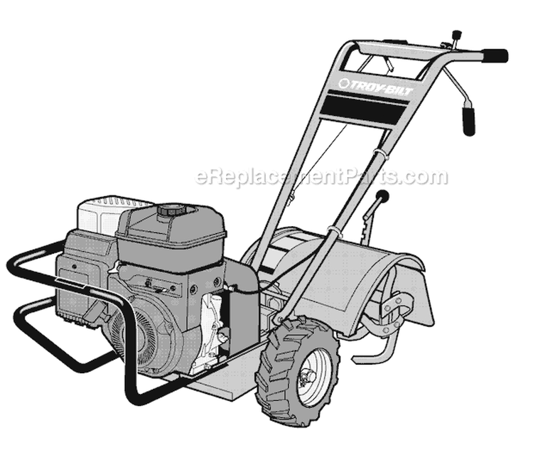 Page E Diagram and Parts List for 21A-665B766 2009 Troy-Bilt Tiller