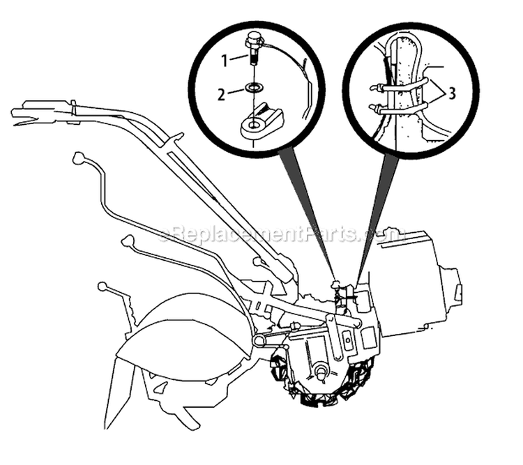 Page E Diagram and Parts List for 21A-682J766 2009 Troy-Bilt Tiller