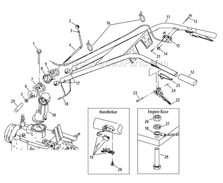 Page E Diagram and Parts List for 21A-682P766 2010 Troy-Bilt Tiller