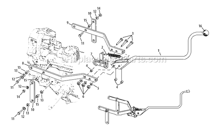 Page E Diagram and Parts List for 21A-682P766 2011 Troy-Bilt Tiller