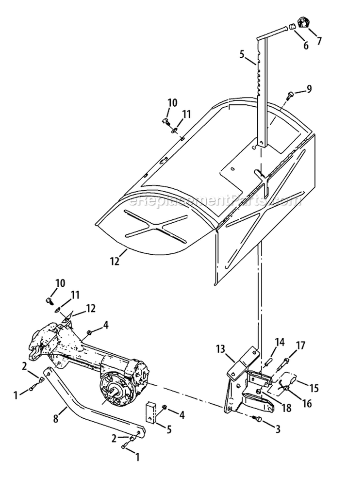 Page B Diagram and Parts List for 21A-682P766 2012 Troy-Bilt Tiller