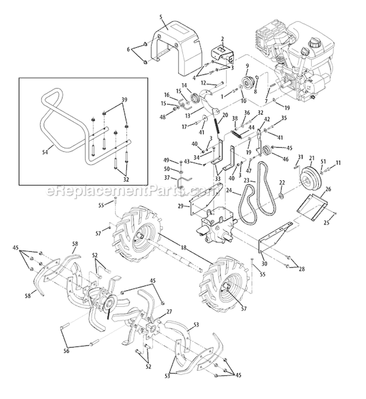 Page D Diagram and Parts List for 21AE662K766 2011 Troy-Bilt Tiller