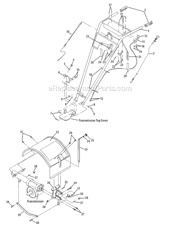 Page B Diagram and Parts List for 21AE662K766 2012 Troy-Bilt Tiller