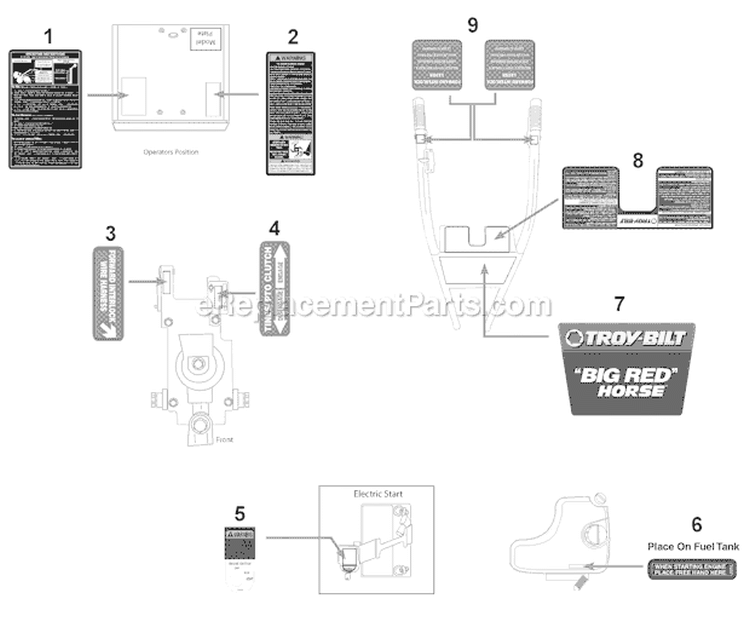 Page F Diagram and Parts List for 21AE682L766 2011 Troy-Bilt Tiller