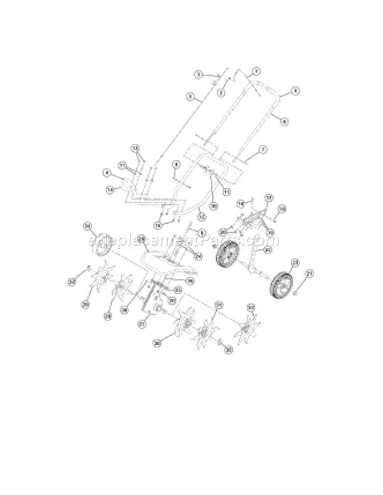 Page B Diagram and Parts List for 21AT144R966 2005 Troy-Bilt Cultivator