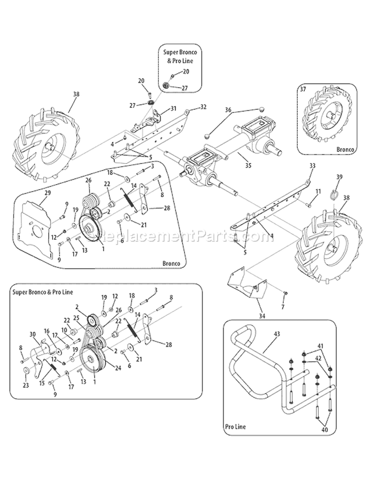 Page A Diagram and Parts List for 21C-644A266 2008 Troy-Bilt Tiller
