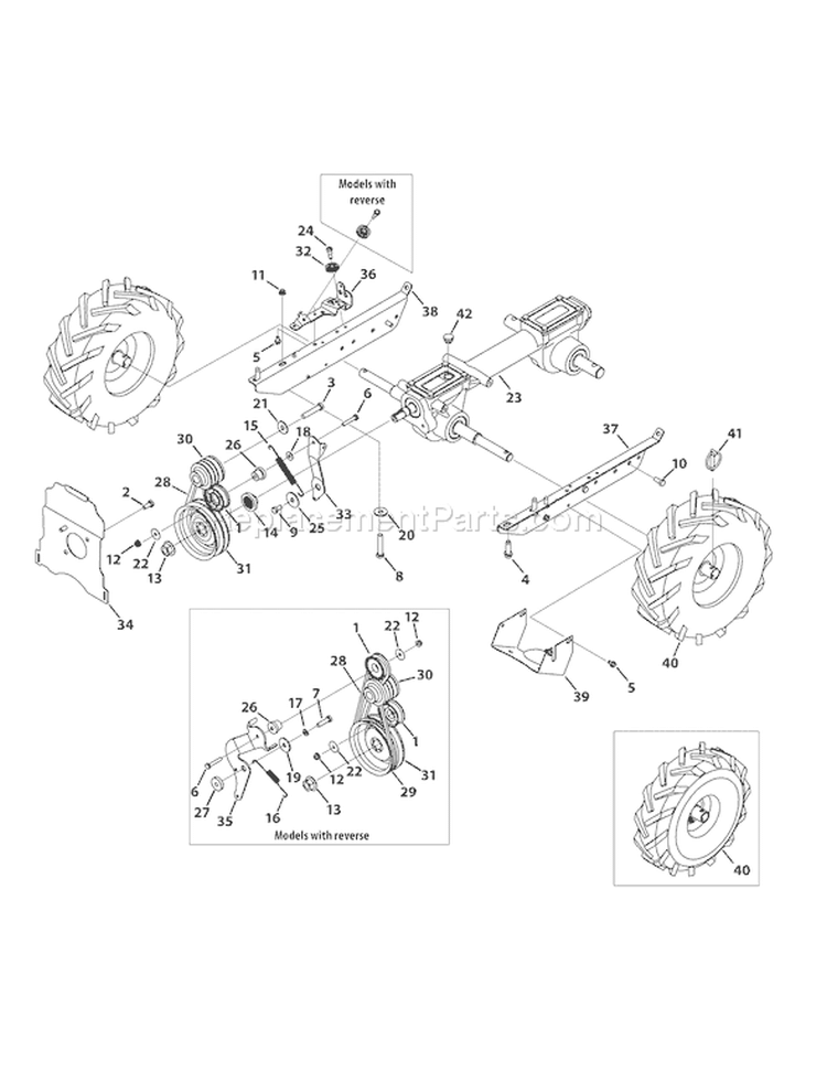 Page A Diagram and Parts List for 21C-644D211 2009 Troy-Bilt Tiller