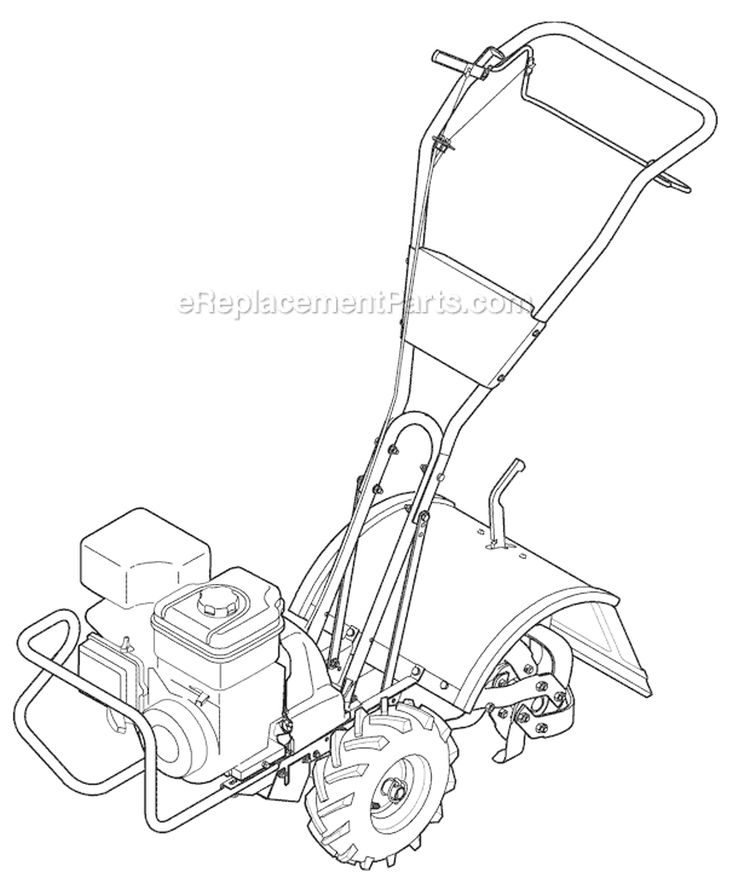 Page E Diagram and Parts List for 21C-644D211 2010 Troy-Bilt Tiller