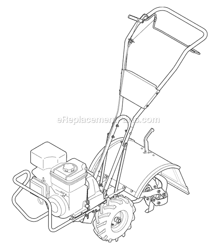 Page E Diagram and Parts List for 21C-644D266 2010 Troy-Bilt Tiller