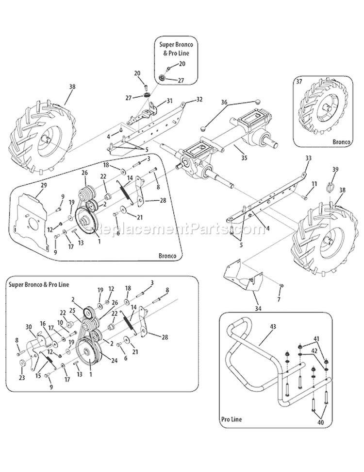 Page A Diagram and Parts List for 21C-64M1011 2008 Troy-Bilt Tiller