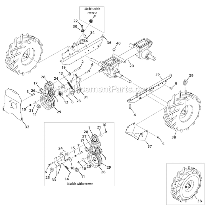 Page A Diagram and Parts List for 21C-64M1066 2009 Troy-Bilt Tiller