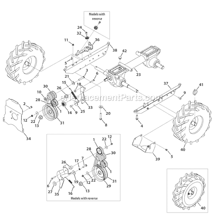 Page A Diagram and Parts List for 21C-654D266 2010 Troy-Bilt Tiller