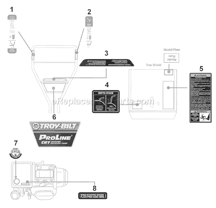 Page D Diagram and Parts List for 21C-655A766 2009 Troy-Bilt Tiller