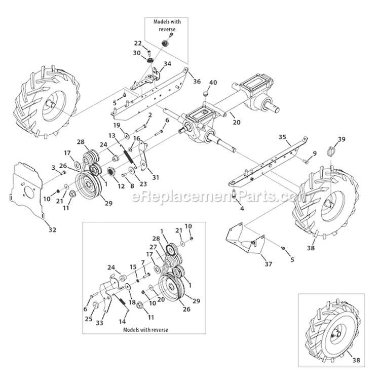 Page A Diagram and Parts List for 21C-65M1011 2009 Troy-Bilt Tiller