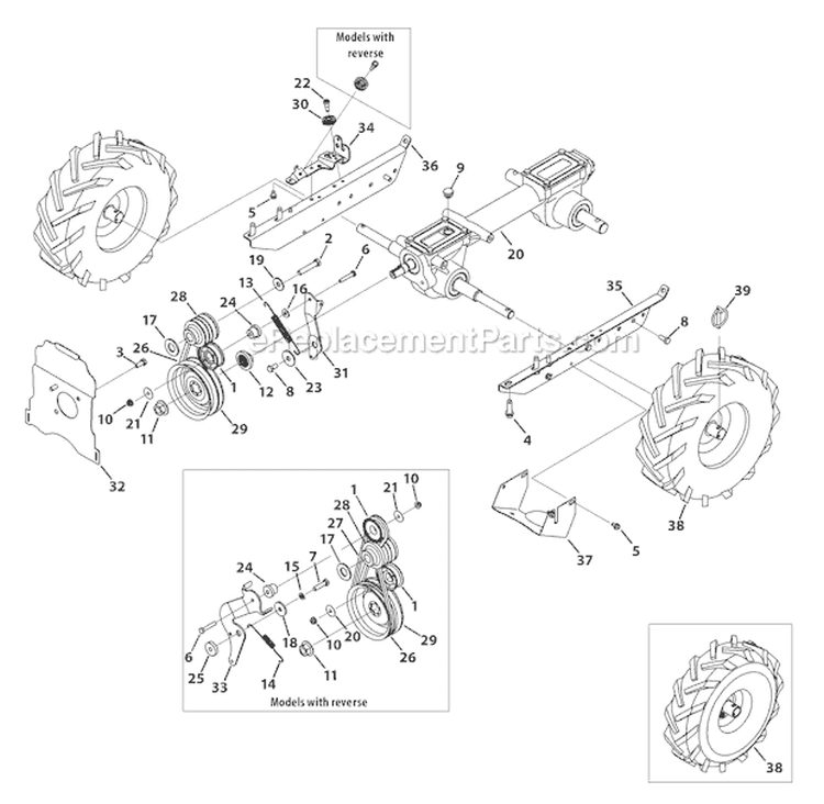 Page A Diagram and Parts List for 21C-65M1011 2010 Troy-Bilt Tiller