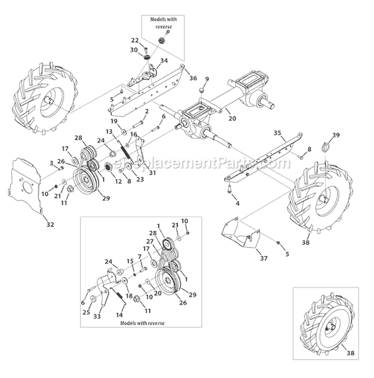 Page A Diagram and Parts List for 21C-65M1066 2010 Troy-Bilt Tiller
