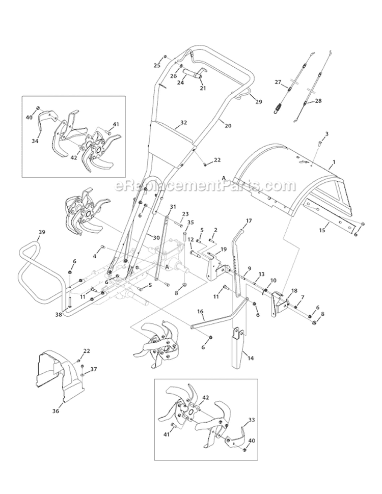Page C Diagram and Parts List for 21C-65M1066 2010 Troy-Bilt Tiller