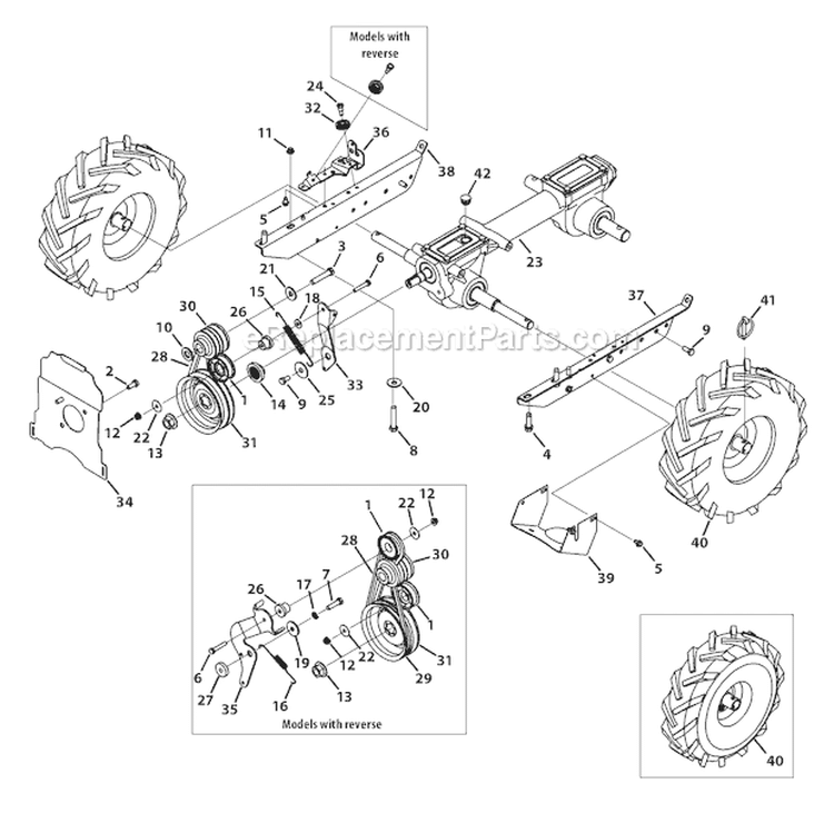 Page A Diagram and Parts List for 21D-644D266 2011 Troy-Bilt Tiller