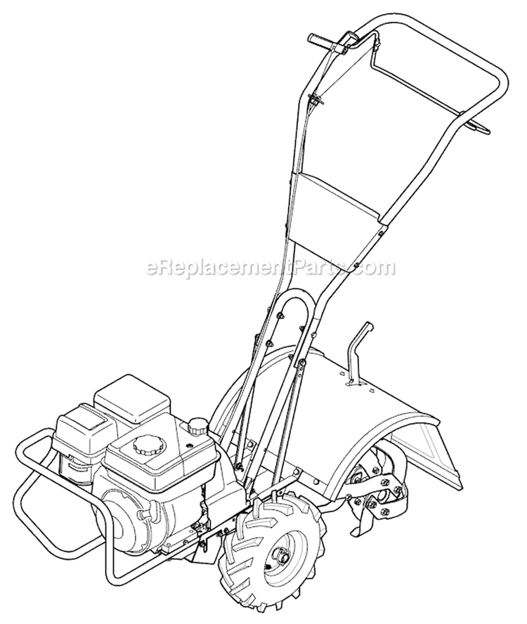 Page J Diagram and Parts List for 21D-64M1011 2012 Troy-Bilt Tiller
