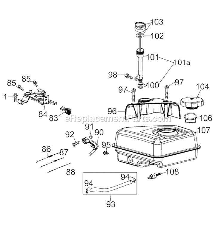 Page F Diagram and Parts List for 21D-64M1011 2012 Troy-Bilt Tiller