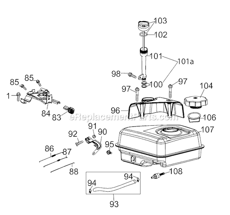 Page F Diagram and Parts List for 21D-64M1066 2012 Troy-Bilt Tiller