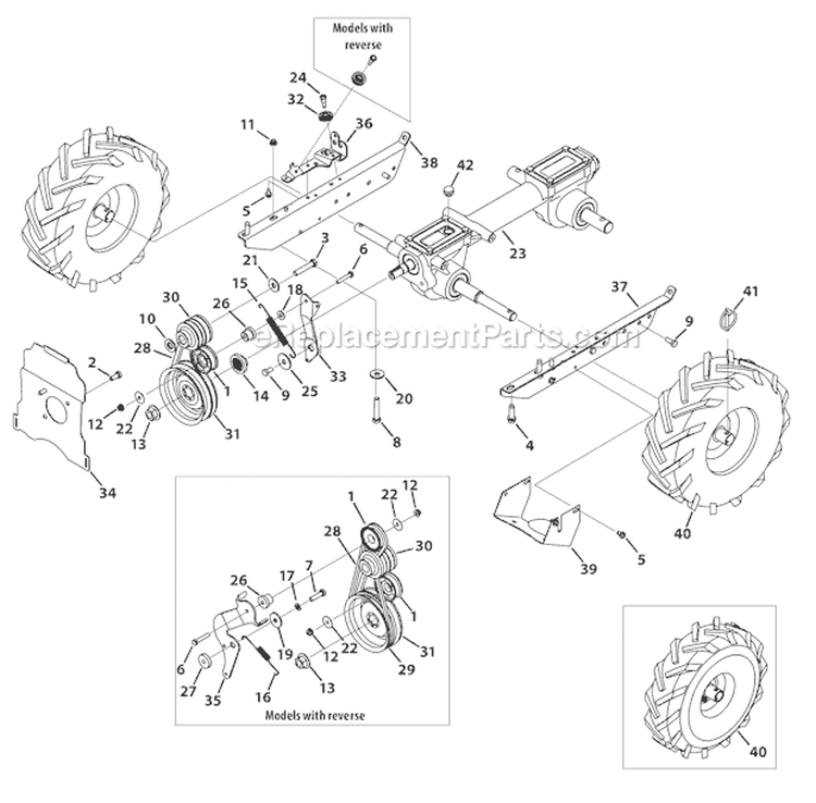 Page G Diagram and Parts List for 21D-64M1066 2012 Troy-Bilt Tiller