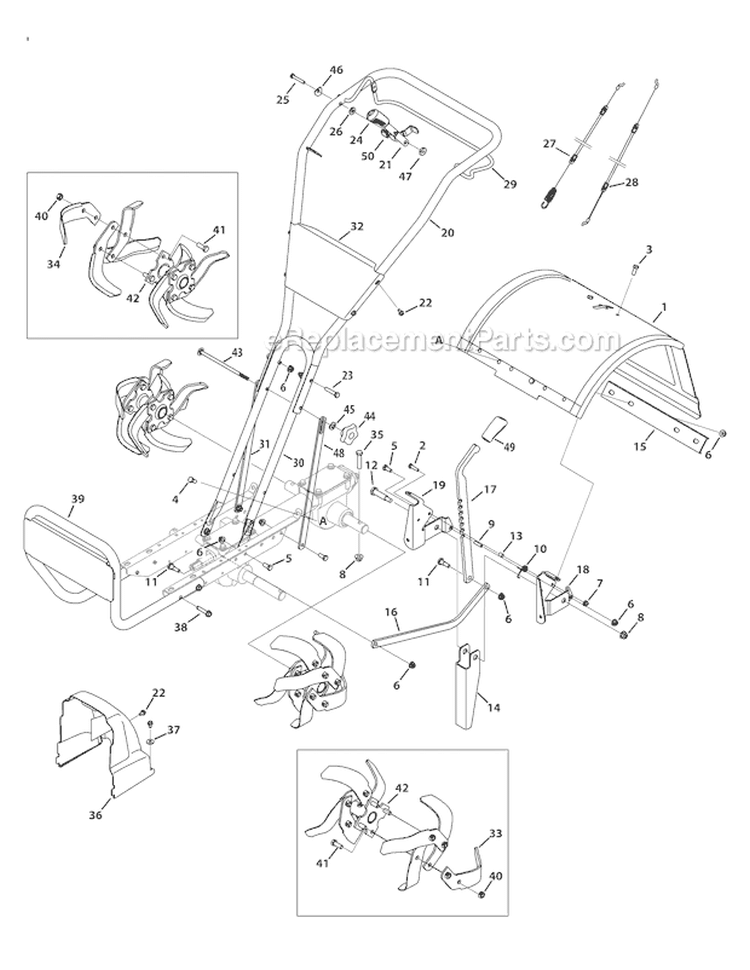 Page B Diagram and Parts List for 21D-654D211 2012 Troy-Bilt Tiller
