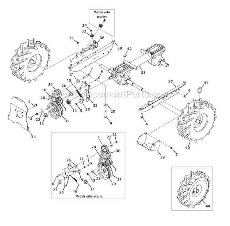 Page A Diagram and Parts List for 21D-655A766 2011 Troy-Bilt Tiller