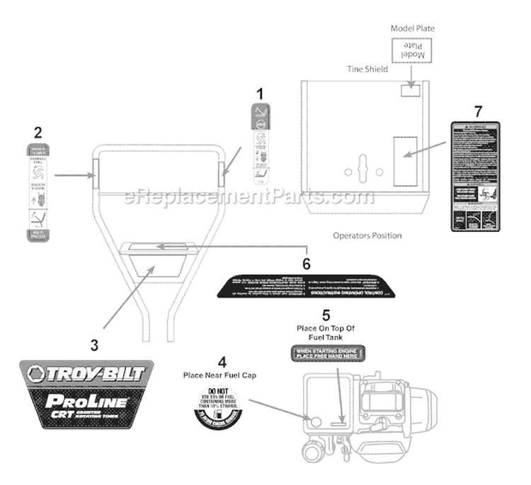 Page C Diagram and Parts List for 21D-655A766 2011 Troy-Bilt Tiller