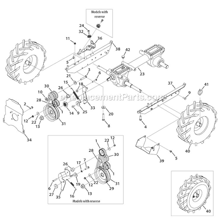 Page A Diagram and Parts List for 21D-655A766 2012 Troy-Bilt Tiller