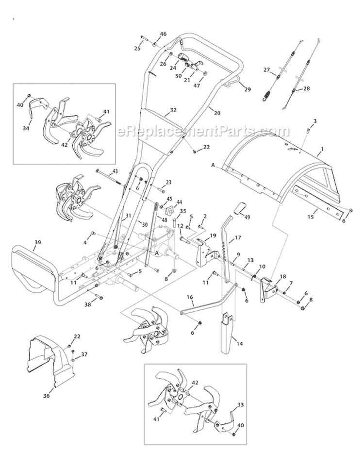 Page B Diagram and Parts List for 21D-655A766 2012 Troy-Bilt Tiller