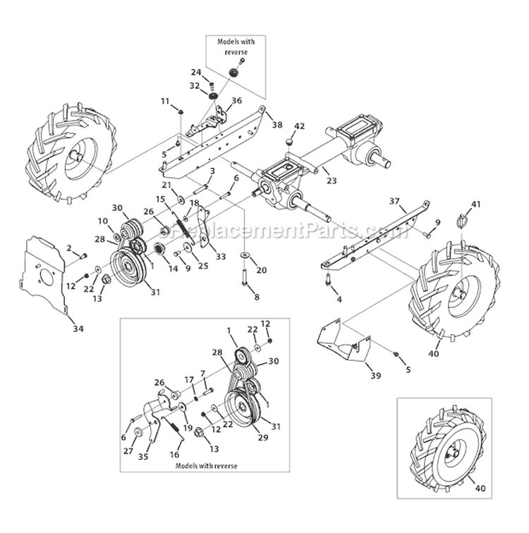 Page G Diagram and Parts List for 21D-65M1011 2011 Troy-Bilt Tiller