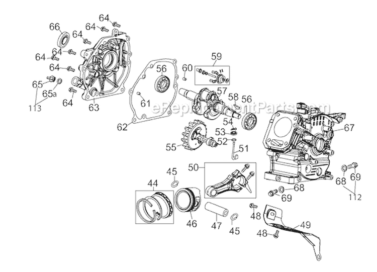 Page C Diagram and Parts List for 21D-65M1011 2012 Troy-Bilt Tiller