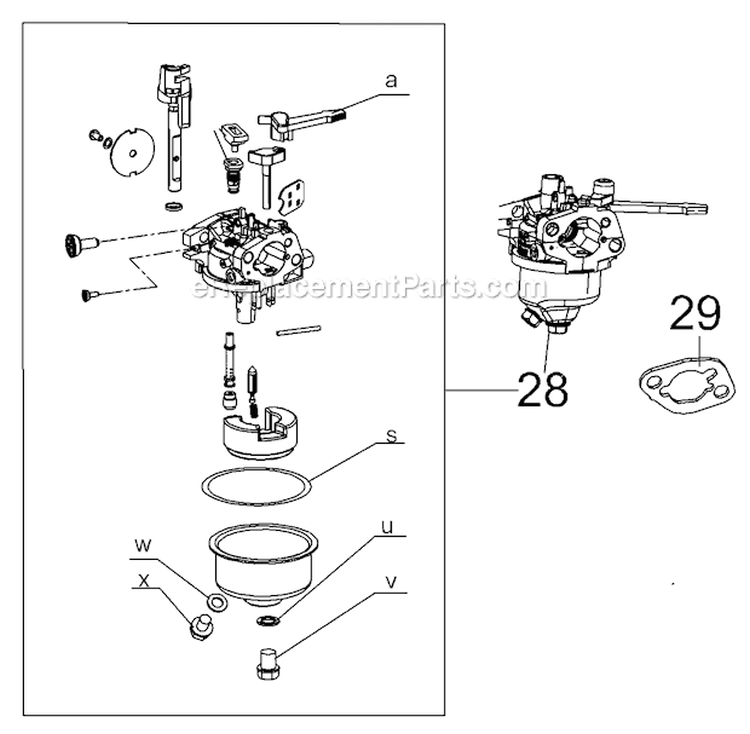 Page B Diagram and Parts List for 21D-65M1066 2011 Troy-Bilt Tiller