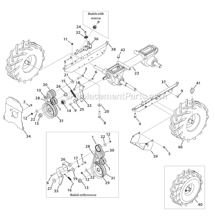 Page G Diagram and Parts List for 21D-65M1066 2012 Troy-Bilt Tiller