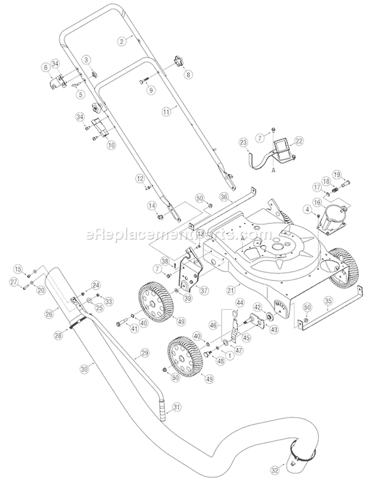 Page A Diagram and Parts List for 24A-060E766 2007 Troy-Bilt Chipper Shredder