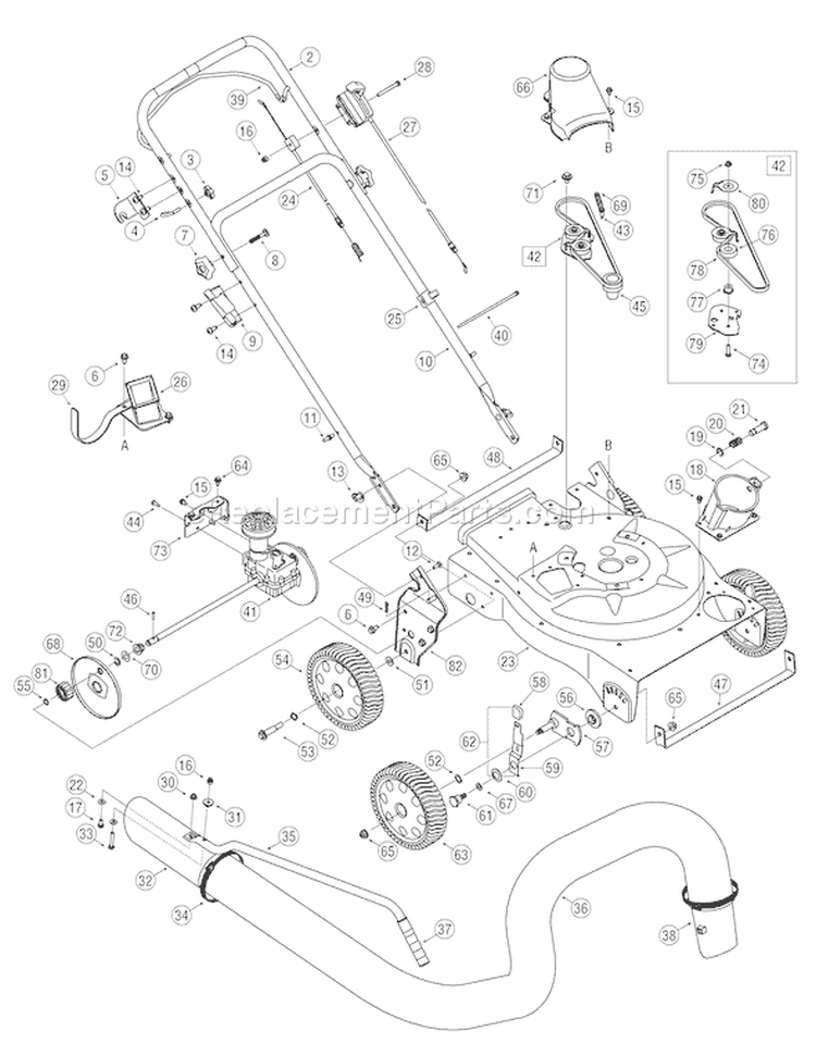 Page A Diagram and Parts List for 24A-071J766 2006 Troy-Bilt Chipper Shredder